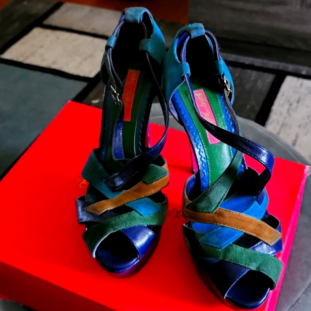 Multi color block Betsey Johnson Heels